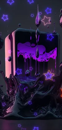 Immerse yourself in a surreal liquid world with this phone live wallpaper