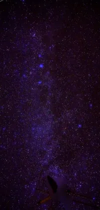This phone live wallpaper showcases a captivating image of a plane flying through the starry night sky