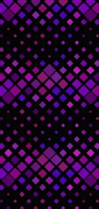 This phone live wallpaper boasts a gorgeous purple and black backdrop scattered with an array of geometric squares