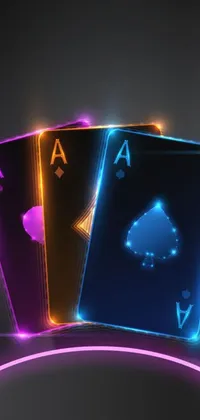 Enhance your phone's screen with this stunning live wallpaper featuring two playing cards on a table