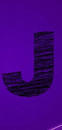 This phone live wallpaper boasts a close-up of the letter j, set against a vivid purple background