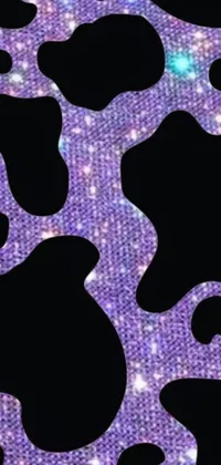 This phone live wallpaper is a stunning visual display of a pattern of black spots showcased on a vibrant purple background, inspired by pointillism painting techniques