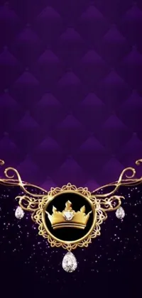 Looking for a luxurious live wallpaper to decorate your phone? Check out this purple and gold masterpiece! Featuring an opulent crown design surrounded by diamond embellishments and a regal purple cloth, this wallpaper is sure to make a bold statement