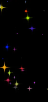 This live wallpaper boasts a mesmerizing black background filled with shimmering stars and a pulsating green arrow