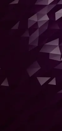 This phone live wallpaper showcases an eye-catching digital design consisting of triangular shapes on a rich purple backdrop
