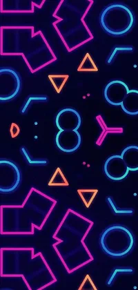 Looking for a visually stunning and modern live wallpaper for your phone? Look no further than this neon arrow and circle design! Designed with intricate mathematical shapes, this digitally rendered wallpaper features square shapes and lines forming a striking geometric pattern that's sure to catch your eye