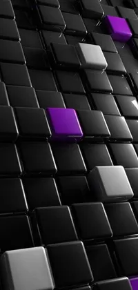 Get ready for some serious phone screen transformation with this black and purple cube live wallpaper