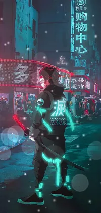 Get lost in the vibrant cyberworld of this live phone wallpaper