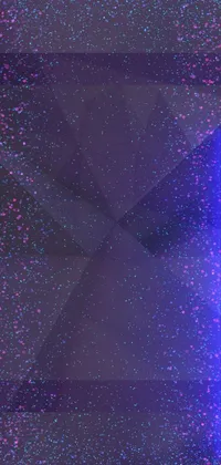 This live phone wallpaper features a hologram image with purple sparkles on a dark, dusty background