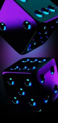 Looking for a cool and trendy live wallpaper for your phone? Check out this design featuring two stacked dice in bold and psychedelic colors