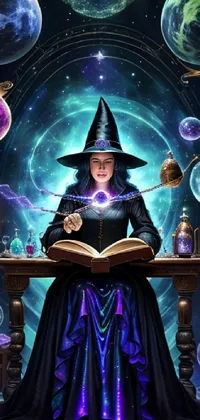 Purple Witch Hat Light Live Wallpaper