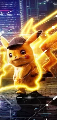 This vibrant phone live wallpaper features Pikachu, a beloved character from the world of Pokémon