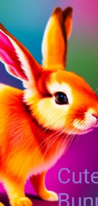 This live wallpaper for your phone features a digital painting of a sweet rabbit