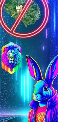 Immerse yourself in a dark, futuristic world with this cyberpunk live wallpaper! Featuring a mysterious rabbit standing in the middle of a bustling street, the vibrant colors and intricate details make it perfect for AMOLED screens