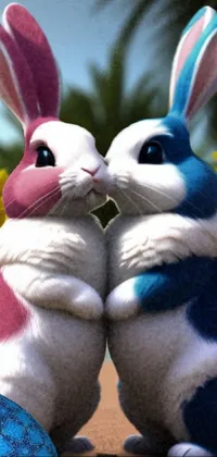 Easter bunnies cute Live Wallpaper
