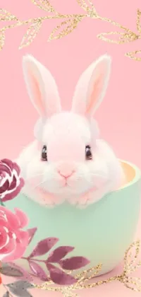 Rabbit Textile Pink Live Wallpaper