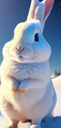 Rabbit White Snow Live Wallpaper