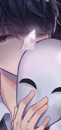 Get mesmerized with this live wallpaper of a man wearing a white mask