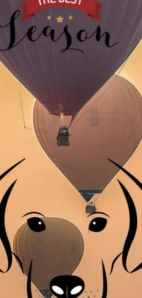 Experience the joy of a playful dog in a charming hot air balloon with this stunning live wallpaper