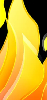 This stunning phone live wallpaper features a close-up view of a blazing fire set against a black backdrop, with a vibrant combination of black and yellow, an animated cartoon style, and a shiny finish that makes the flames seem almost three-dimensional
