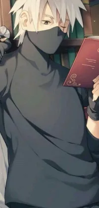 This live wallpaper features an exquisite design of a person holding a book in front of a bookshelf