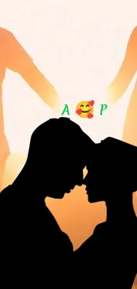 This live wallpaper for phones shows a stunning sight of a couple kissing as the sun sets in the background
