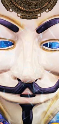 If you're looking for a thought-provoking phone wallpaper, check out this live image of a person wearing a V for Vendetta mask