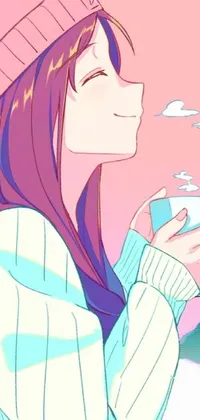 Pretty anime girl, hand gesture, posing, Anime, HD phone wallpaper