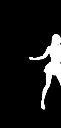This dynamic live wallpaper features a female silhouette grasping a tennis racquet against a dark backdrop