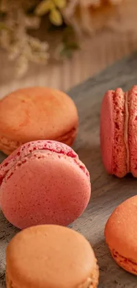 Indulge your senses with the Coral Red Macaron Live Wallpaper for your phone
