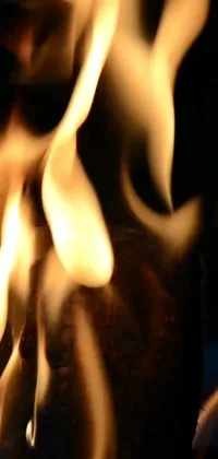Looking for a live wallpaper that will bring warmth and coziness to your phone? Check out this stunning close-up of a flickering fire with flames that seem to dance on your screen