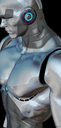 Experience the futuristic ambiance of a silver male android bender on your phone with this stunning live wallpaper