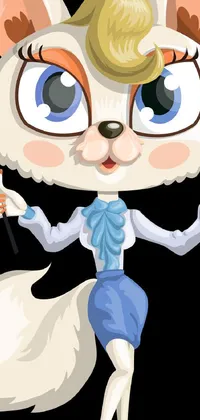 This cute and colorful phone live wallpaper features a cartoon fox holding a wand