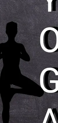 This phone live wallpaper depicts the silhouette of a woman gracefully executing a yoga pose