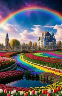Rainbow Cloud Flower Live Wallpaper