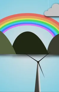 Rainbow Daytime Windmill Live Wallpaper