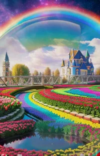 Rainbow Flower Cloud Live Wallpaper