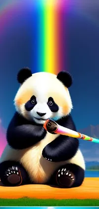 Rainbow Light Panda Live Wallpaper