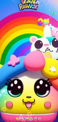 Rainbow Pink Cartoon Live Wallpaper