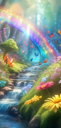 Rainbow Plant Water Live Wallpaper