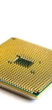 This live phone wallpaper features a high-detail product photo of a modern, golden computer chip