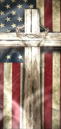 Rectangle Wood Flag Of The United States Live Wallpaper