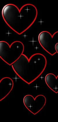 Download free Black Heart With Hearts Around Wallpaper 