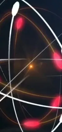 Discover a mesmerizing phone live wallpaper featuring a vibrant digital rendering of an atom-like sphere with dynamic red lights and energetic trails