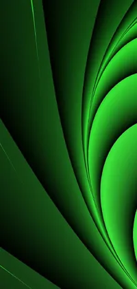 This phone live wallpaper is a computer-generated image featuring a green spiral on a dark background
