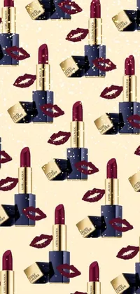This live wallpaper features an eye-catching design of stacked lipsticks in a variety of bold shades