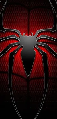 This live wallpaper boasts the iconic spider logo of Spider-Man against a black background, exuding an air of minimalism and elegance