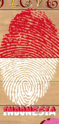 This phone live wallpaper features a digital rendering of a fingerprint on a wooden surface