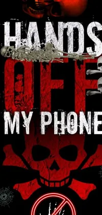 This lively phone wallpaper features a poster art design with the powerful message, "Hands off my phone