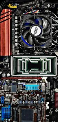 Looking for a highly detailed, tech-inspired live wallpaper? This could be the one for you! Featuring a close-up of a computer motherboard, this dark-themed wallpaper includes vibrant orange accents adding futuristic flair
